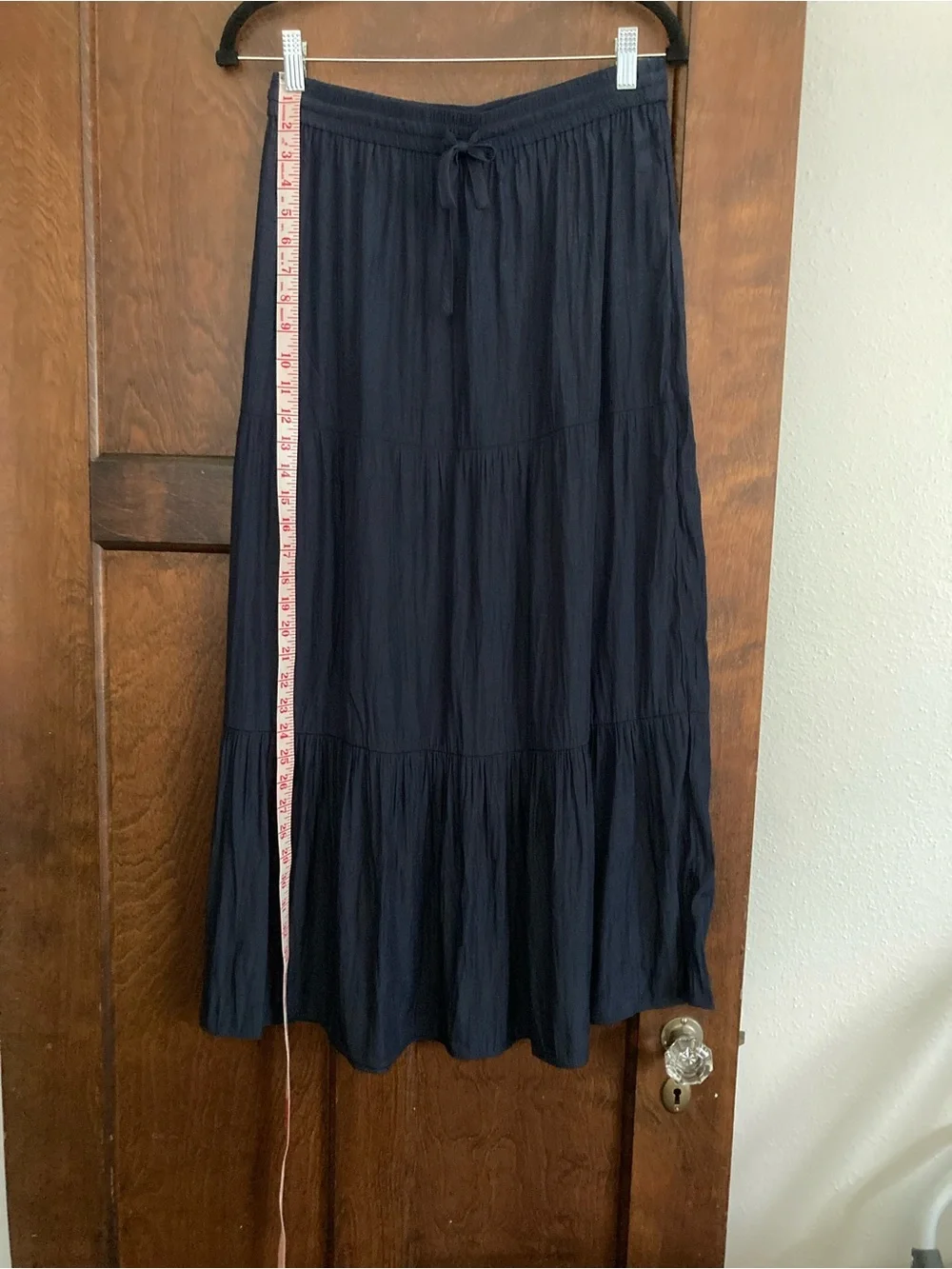 J. Jill Navy Tiered Midi Skirt